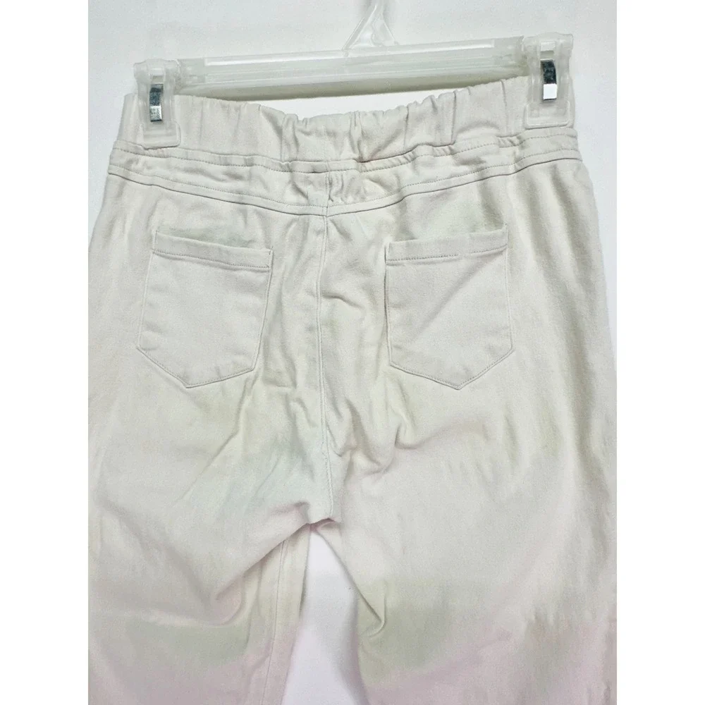 Umgee USA Cream Distressed Ladder Ruffle‎ Jeggings Skinny Pants Womens Small